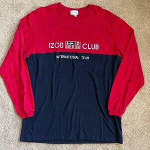 Vintage 90s Izod International Team Crewneck Embroidered Nautical Flag Mens XL